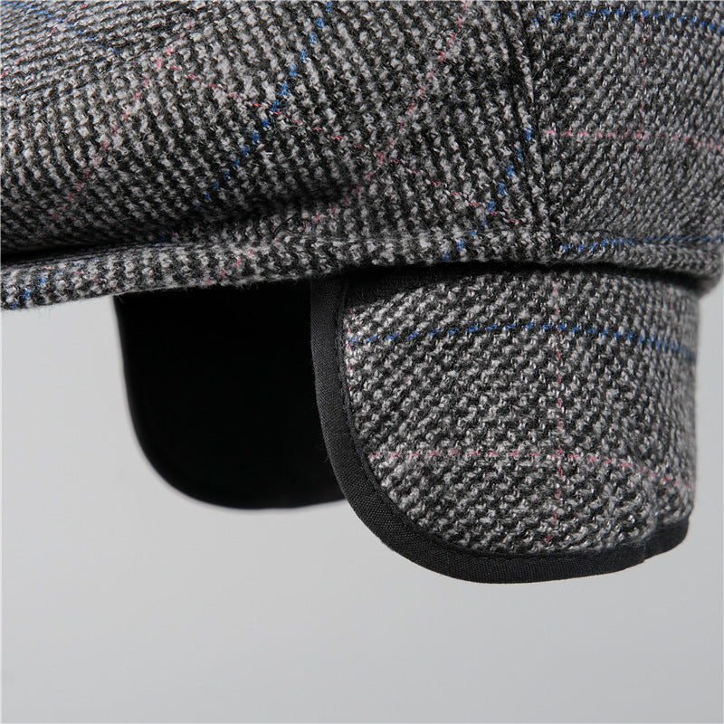 Quilted Earflap Flat Cap