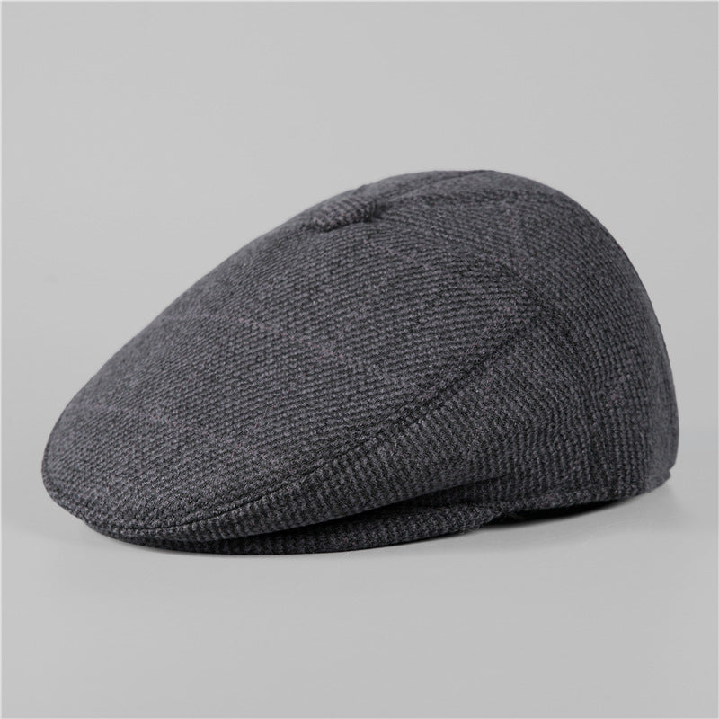 Quilted Earflap Flat Cap