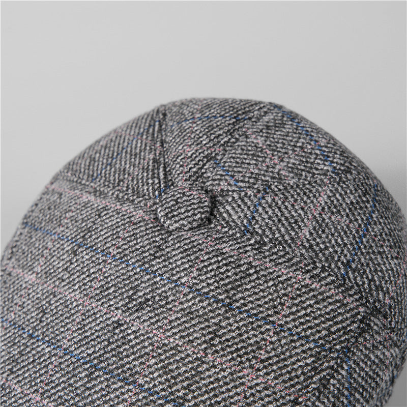 Quilted Earflap Flat Cap