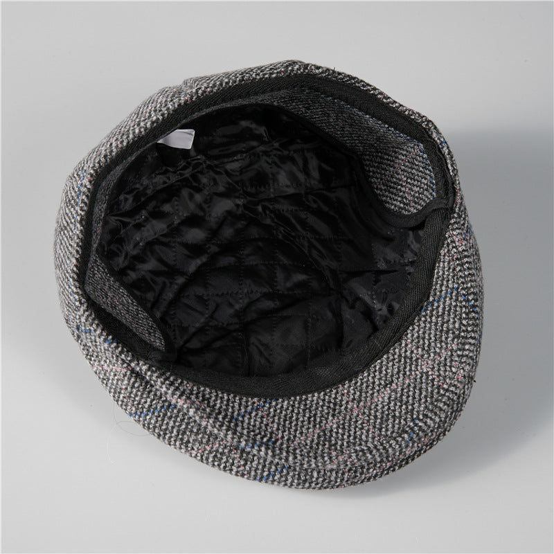 Quilted Earflap Flat Cap